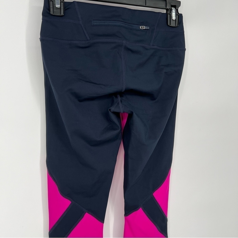 Athleta Sonar Colorblock Mesh Womens Leggings Navy Fuschia - Picture 7 of 15